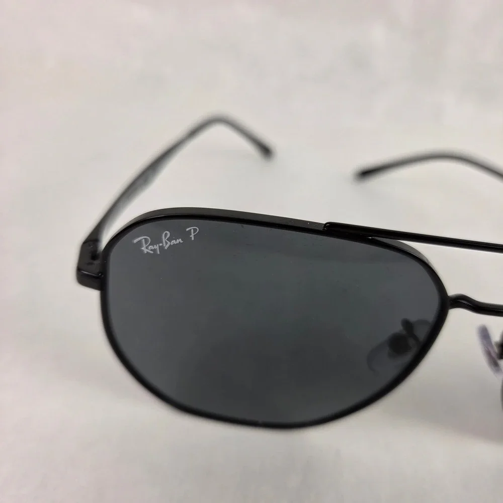 Ray-Ban RB3724D Black Polarized Aviator Sunglasses 59-18 Unisex Large Frame